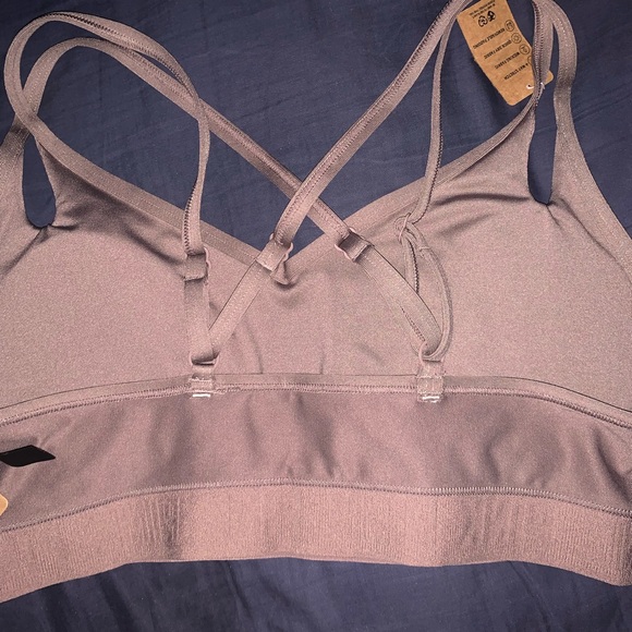 VS Pink Large Ultimate Strappy Lightly Lined Sports Bra & Panty NEW ICED COFFEE - Picture 11 of 16